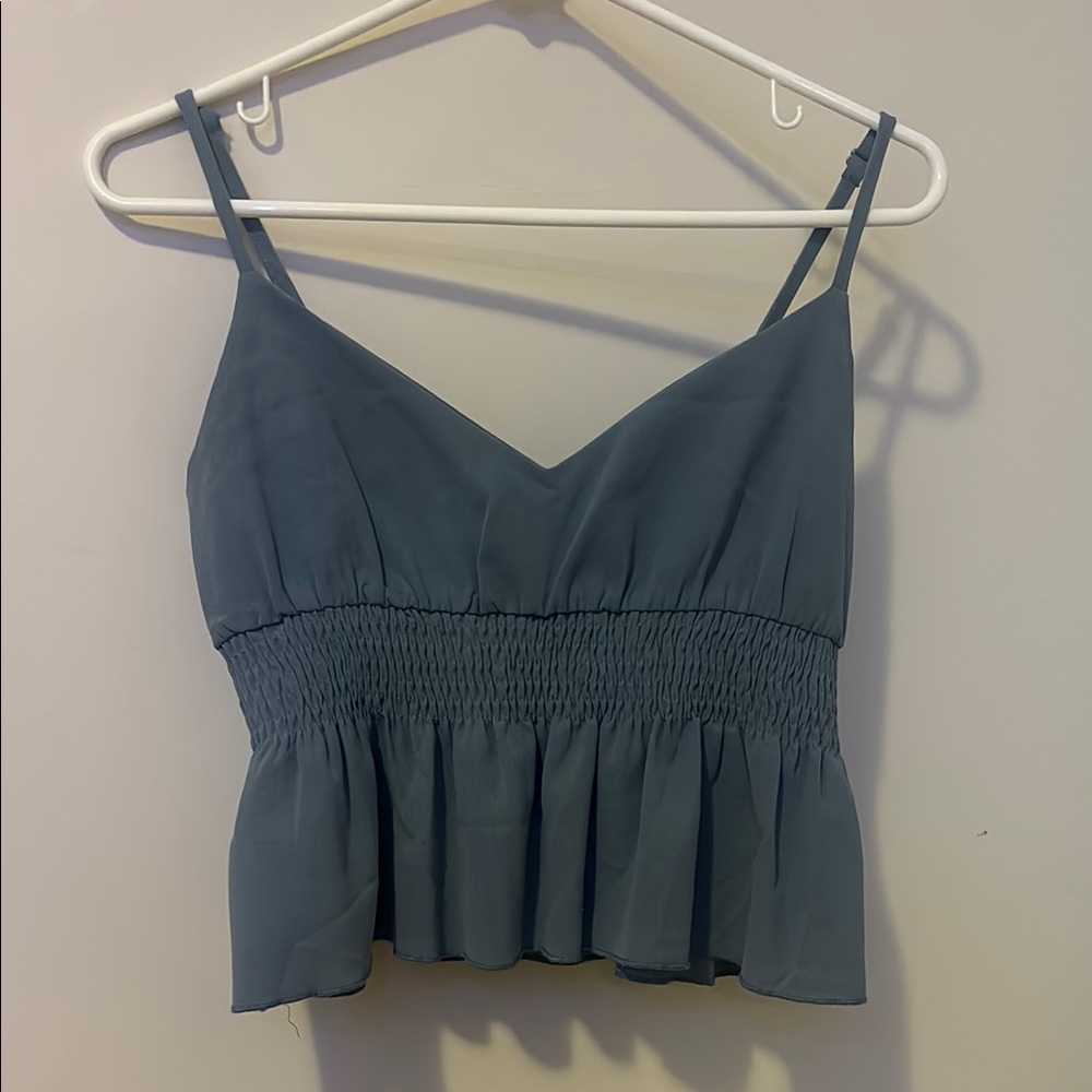 Blue crop cami top